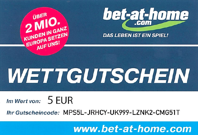 Bet At Home 5 Euro Gutschein Bet At Home 5 Euro Gutschein