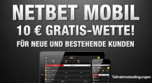 NetBet mobile Bonus im Wert von 10 Euro sichern