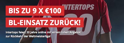 Intertops Cashback Angebot zur Bundesliga