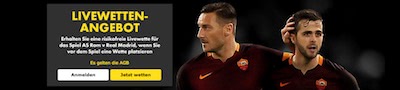 Bet365 Champions League Angebot AS Roma vs Real Madrid