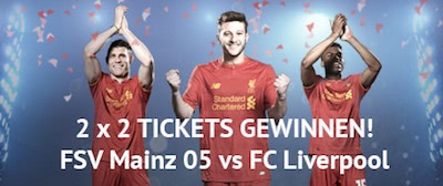 Gewinnspiel 2x2 Tickets für Mainz vs Liverpool