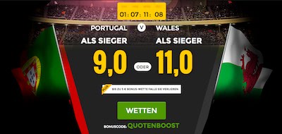 Netbet Quotenboost Portugal Wales EM Halbfinale