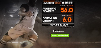 Augsburg gegen Dortmund bei 888sport