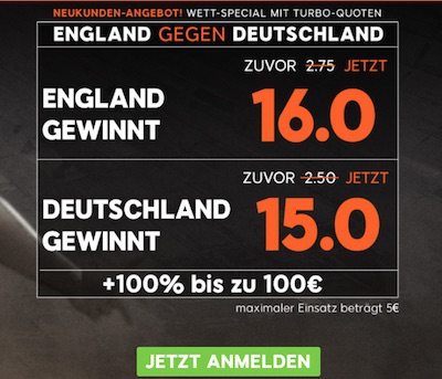 888sport Promo zu England gegen Deutschland
