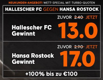 888sport Quotenboost Hallescher FC vs Rostock