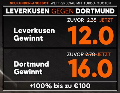 888sport Quotenboost Leverkusen vs Dortmund