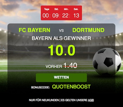 Netbet Quotenboost Bayern gegen Dortmund