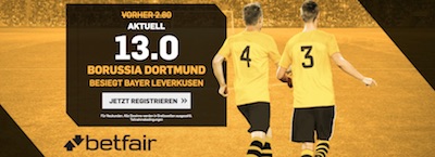 Betfair Quotenboost zu Borussia Dortmund gegen Bayer Leverkusen
