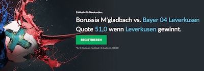 Borussia Mönchengladbach gegen Bayer Leverkusen bei Betvictor