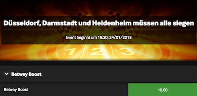 Betway Quotenboost zur 2. Bundesliga
