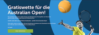 Gratiswette zu den Australian Open bei Comeon