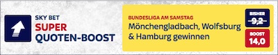 Skybet Quotenboost zu HSV, Wolfsburg und Gladbach