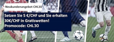 William Hill Freebet Aktion zur CL