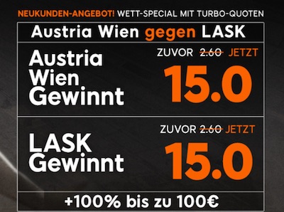 Austria Wien gegen LASK Linz Quotenboost