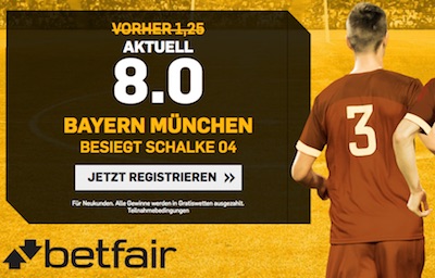 8er Quote auf Bayern bei Betfair