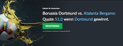 Borussia Dortmund gegen Atalanta Bergamo bei Betvictor