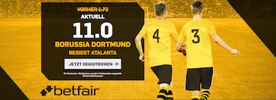 Borussia Dortmund gegen Atalanta Bergamo bei Betfair