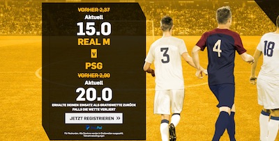 Real Madrid gegen Paris Saint-Germain Quotenboost bei Betfair