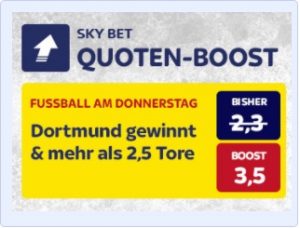 Skybet Quotenboost zu BVB gegen Atalanta