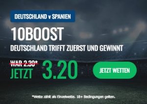 10Bet Boost Deutschland gegen Spanien