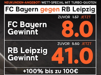 888sport Quotenboost zu Bayern gegen Leipzig