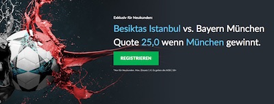 BetVictor Boost auf Bayern-Sieg vs. Besiktas