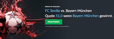 Quotenboost bei BetVictor zu Sevilla Bayern