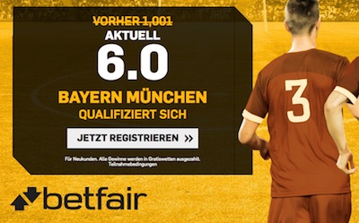 Betfair Quotenboost auf Bayern-Aufstieg