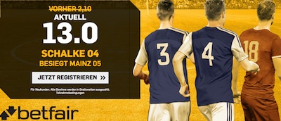 Betfair: Verbesserte Quote zu Mainz-Schalke