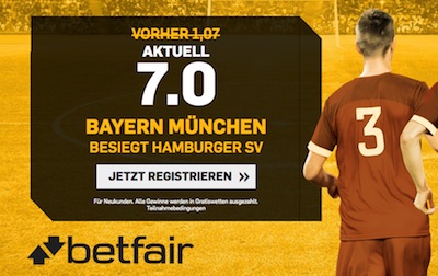 Betfair Nekundenaktion zu Bayern vs. HSV