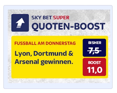 Skybet Super Quotenboost zur Europa League