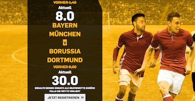 Betfair Quotenboost Bayern gegen Dortmund