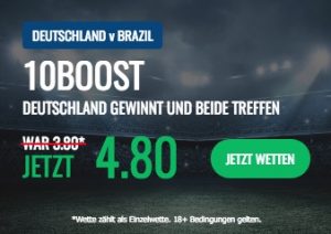Deutschland Brasilien Quotenboost bei 10Bet
