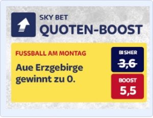 Skybet Quotenboost zu Erzgebirge Aue gegen Greuther Fürth