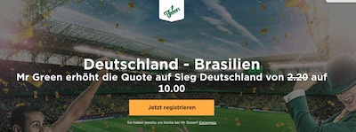 Mr Green erhöhte Quoten Deutschland Brasilien