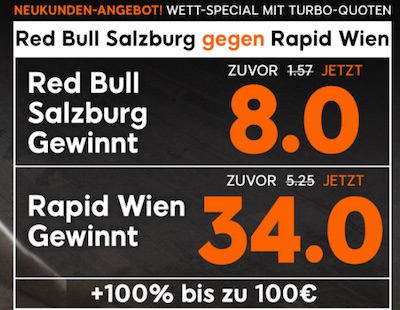 888sport Quotenboost zu RB Salzburg gegen Rapid