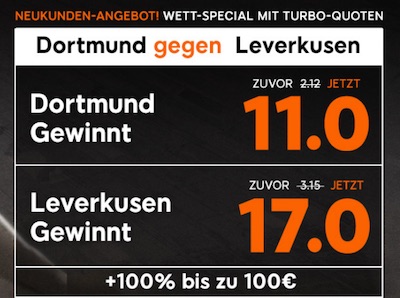 888sport Quotenboost zu Borussia Dortmund gegen Bayer Leverkusen