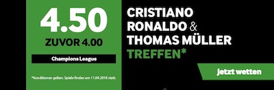 Betway Boost Torschützen Müller und Ronaldo