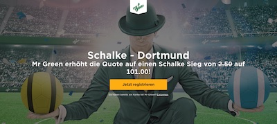 Schalke gegen Dortmund Quotenboost Mr. Green