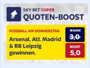 Skybet Quotenboost zur Europa League