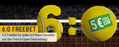 Bwin 6:0 Freebet zu Roland Garros