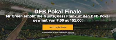 MrGreen: Quote 51.0 auf Frankfurt besiegt Bayern