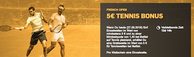 Tennis Bonus Betfair French Open