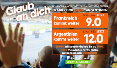 888sport Boost für Frankreich gegen Argentinien