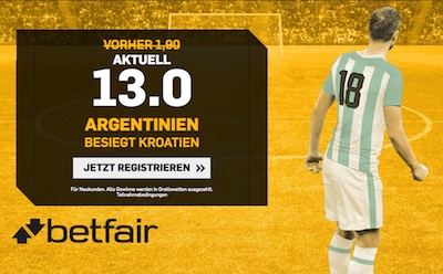 Betfair Quotenboost für Argentinien vs Kroatien