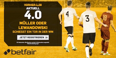 Betfair Topquote auf WM-Torschützen