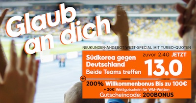 888sport WM Aktion zu Südkorea-Deutschland