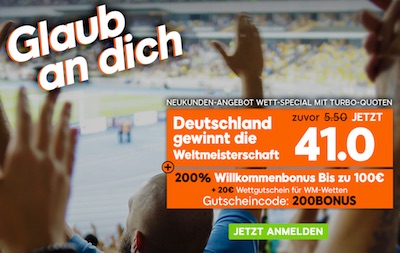 888sport Quotenboost auf Deutschland holt die WM