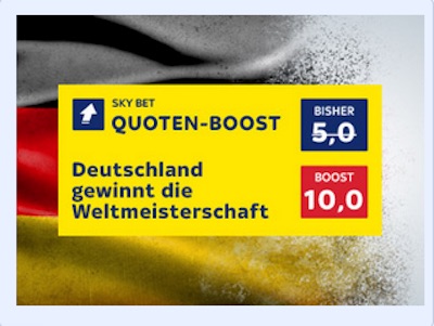 Quotenboost: 10.0 auf Deutschland wird Weltmeister bei SkyBet