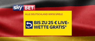 SkyBet Live Wette zu Deutschland Spielen geschenkt
